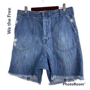 Free People We the Free Women's High Waist Jeans Bermuda Size 6